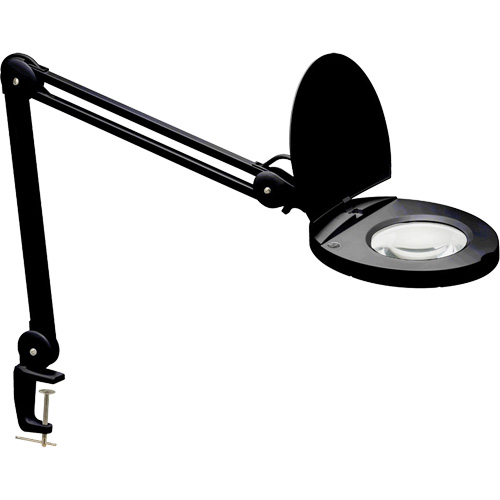 Lampe loupe ajustable, Dioptrie 5, Ampoule DEL, Bras de 47", Pinces serre-joints, Noir Cintas