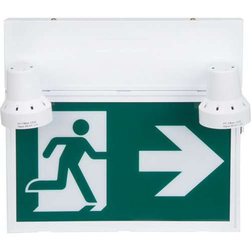 Running Man Sign with Security Lights, LED, Battery Operated/Hardwired, 12-1/10" L x 11" W, Pictogram Cintas