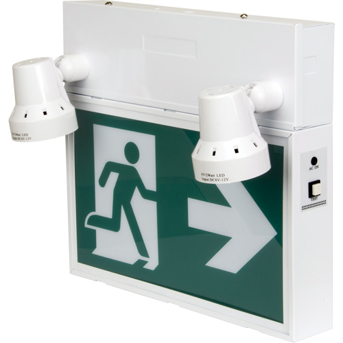Running Man Sign with Security Lights, LED, Battery Operated/Hardwired, 12-1/10" L x 11" W, Pictogram Cintas