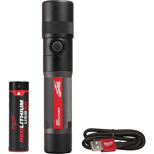 Lampe de poche 1100L &agrave; mise au point par torsion, DEL, 1100 lumens, Piles Rechargeable Cintas