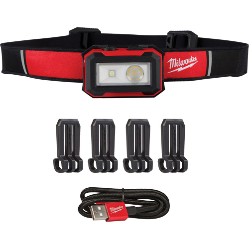 Lampe frontale magn&eacute;tique et lampe de travail, DEL, 450 lumens, 2,5 hres de fonctionnement, piles Rechargeable Cintas