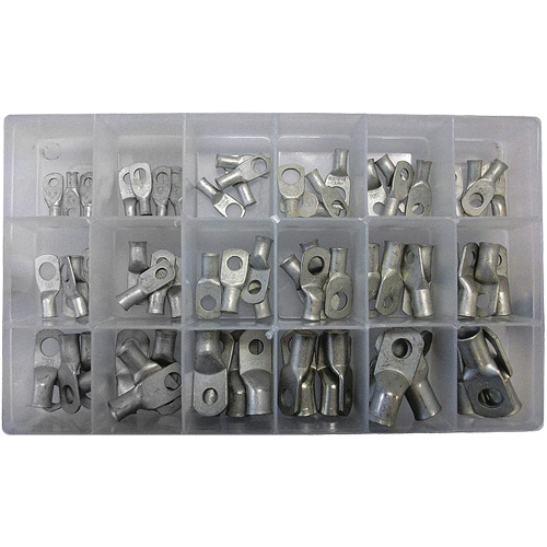 Trousse de cosses &agrave; anneau tubulaires plaqu&eacute;es d'&eacute;tain 72 morceaux Cintas