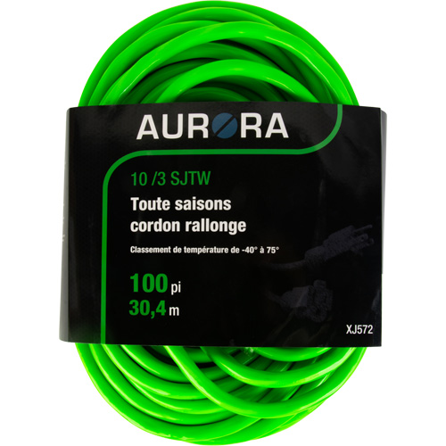 Industrial Extension Cord, All-Weather, SJTW, 10/3 AWG, 15 A, 100' Cintas