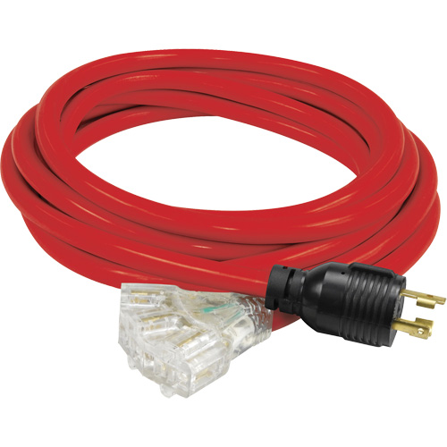 Generator Extension Cord with Tritap, STW, 10 AWG, 3 Outlet(s), 25' Cintas