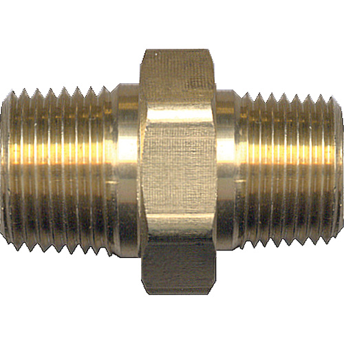 Reducing Hex Nipple, Brass, 1/4" x 1/8", NPT x NPT Cintas