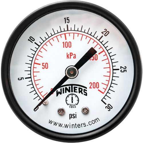 Manom&egrave;tre &eacute;conomique,  2", 0 - 30 psi, Fixation arri&egrave;re, Analogique Cintas