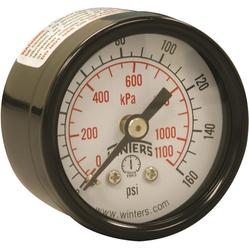 Manom&egrave;tre &eacute;conomique,  1-1/2", 0 - 160 psi, Fixation arri&egrave;re, Analogique Cintas