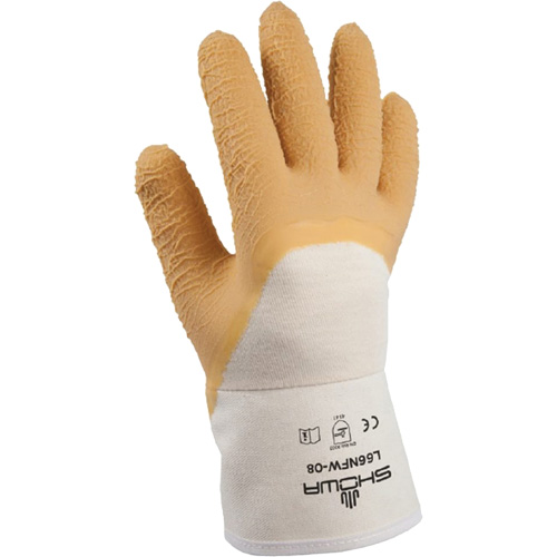 Gants pour usage g&eacute;n&eacute;ral L66NFW, 8/Petit, R&ecirc;vetement Latex de caoutchouc, Enveloppe en Coton Cintas