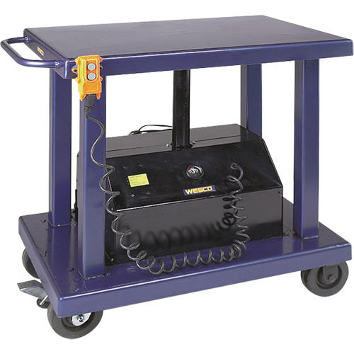 Table &eacute;l&eacute;vatrice hydraulique, Acier, 24" la x 36" lo, Capacit&eacute; 2000 lb Cintas