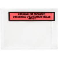 Packing List Envelope, 5-1/2" L x 4-1/2" W, Endloading Style Cintas