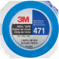 Ruban en vinyle 471, 25,4 mm (1") la x 32,9 m (108') lo, 5,3 mils, Bleu Cintas