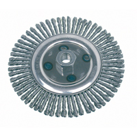Knot Wire Wheel Brushes - Stringer Bead, 4-7/8" Dia., 0.02" Fill, 5/8"-11 Arbor, Steel Cintas