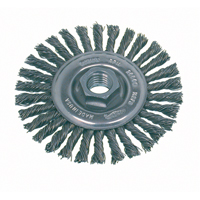 High Speed Small Grinder Stringer Bead Knot Wire Wheel Brush, 4" Dia., 0.02" Fill, 5/8"-11 Arbor, Stainless Steel Cintas