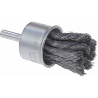 Knot Wire End Brush, 1" Dia., 0.006" Wire Dia., 1/4" Shank Cintas
