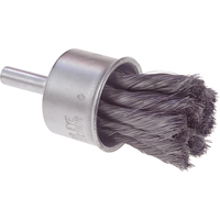 Knot Wire End Brush, 1/2" Dia., 0.014 Wire Dia., 1/4" Shank Cintas