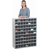 Steel Storage Bin Cabinet, 33-3/4" W x 12" D x 42" H, Grey Cintas
