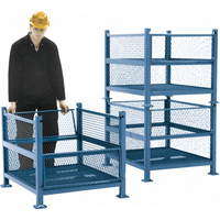 Open Mesh Containers, 2 Drop Gates, 2500 lbs. Capacity, 34.5" W x 40.5" D x 32.25" H Cintas
