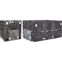 Conteneurs repliables en poly&eacute;thyl&egrave;ne, 30" lo x 32" la x 25" h, Noir Cintas