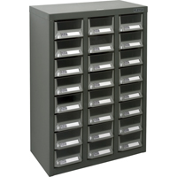 Casiers pour pi&egrave;ces KPC-400, Acier galvanis&eacute;, 24 tiroirs, 17-3/10" x 8-7/10" x 25-3/5", Gris Cintas