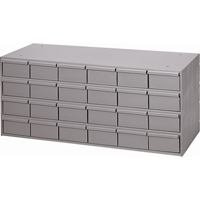 Industrial Drawer Cabinets, 24 Drawers, 33-3/4" W x 11-5/8" D x 14-3/8" H, Grey Cintas