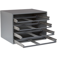 Compartment Box Cabinets, Steel, 4 Slots, 20" W x 15-3/4" D x 15" H, Grey Cintas