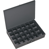 Compartment Scoop Boxes, Steel, 24 Slots, 13-3/8" W x 9-1/4" D x 2" H, Grey Cintas