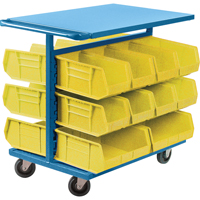 Chariot &agrave; bacs avec bacs, &agrave; deux c&ocirc;t&eacute;s, 20 bacs, 24" la x 38-1/2" p x 36-1/2" h Cintas