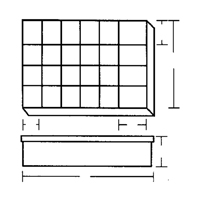 Compartment Case, Plastic, 24 Slots, 18-1/2" W x 13" D x 3" H, Grey Cintas