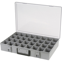 Compartment Case, Plastic, 32 Slots, 18-1/2" W x 13" D x 3" H, Grey Cintas