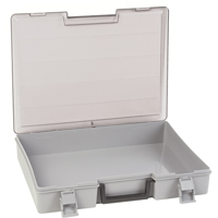 Compartment Case, Plastic, 15-1/2" W x 11-3/4" D x 2-1/2" H, Grey Cintas
