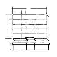 Compartment Case, Plastic, 24 Slots, 15-1/2" W x 11-3/4" D x 2-1/2" H, Grey Cintas