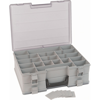 Compartment Case, Plastic, 48 Slots, 15-1/2" W x 11-3/4" D x 5" H, Grey Cintas