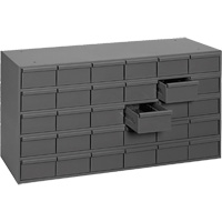 Casiers &agrave; tiroirs industriels, 30 tiroirs, 33-3/4" la x 11-5/8" p x 17-3/4" h, Gris Cintas
