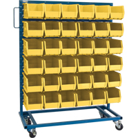 Support mobile pour bacs &agrave; un c&ocirc;t&eacute;, &agrave; un c&ocirc;t&eacute;, 36 bacs, 36" la x 16" p x 46-1/2" h Cintas