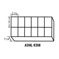 K-Resin Compartment Box, Plastic, 12 Slots, Transparent Cintas