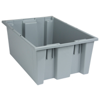 Stack & Nest Totes, 8" x 19.5" x 13.5", Grey Cintas
