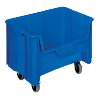 Bac g&eacute;ant mobile empilable, 12-7/16" ha x 19-7/8" la x 15-1/4" p, Capacit&eacute; de 250 lb, Bleu Cintas