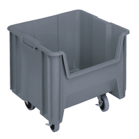 Bac g&eacute;ant mobile empilable, 12-1/2" ha x 16-1/2" la x 17-1/2" p, Capacit&eacute; de 250 lb, Gris Cintas