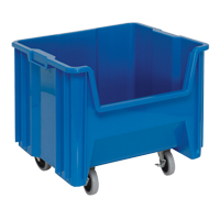 Bac g&eacute;ant mobile empilable, 12-1/2" ha x 16-1/2" la x 17-1/2" p, Capacit&eacute; de 250 lb, Bleu Cintas