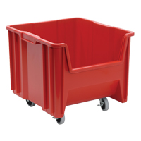 Bac g&eacute;ant mobile empilable, 12-1/2" ha x 16-1/2" la x 17-1/2" p, Capacit&eacute; de 250 lb, Rouge Cintas