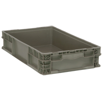 Contenant pliable et empilable, 15" la x 24" p x 5" h, Gris Cintas