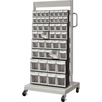 Servante mobile de bacs &agrave; plateaux inclinables, &agrave; un c&ocirc;t&eacute;, 46 bacs, 26-1/4" la x 22" p x 57-1/2" h Cintas