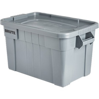 Bac de stockage Brute avec couvercle, 27,88” p x 17,38” la x 15,13” h, Capacit&eacute; 160 lb, Gris Cintas