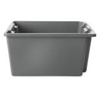 Stack & Nest Palletote Box, 10" x 15.5" x 19.5", Grey Cintas