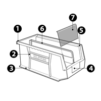 Stack & Hang Bin, 8-1/4" W x 7" H x 14-3/4" D, Blue Cintas