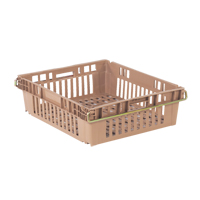Contenant en plastique empilable Stack-N-Nest pour l'agriculture, 20,3" x 24" x 6,8", Beige Cintas