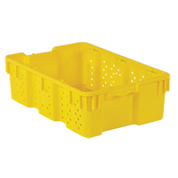 Contenant en plastique empilable Stack-N-Nest pour l'agriculture, 16" x 23,9" x 7,3", Jaune Cintas