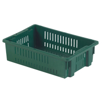 Contenant en plastique empilable Stack-N-Nest pour l'agriculture, 13,1" x 19,7" x 5,6", Vert Cintas