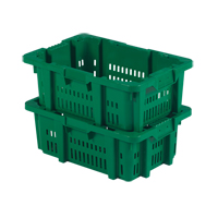 Contenant en plastique Stack-N-Nest pour la manutention des aliments, 16" x 23,9" x 8,8", Vert Cintas