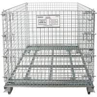 Conteneur repliable en m&eacute;tal grillag&eacute;, 40" la x 48" p x 42" h, Capacit&eacute; de 4000 lb Cintas